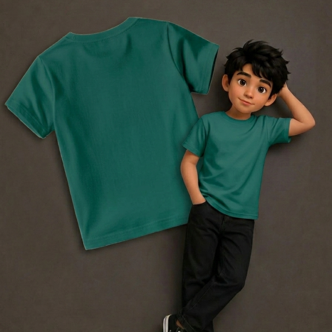 Playera lisa verde agua para niño