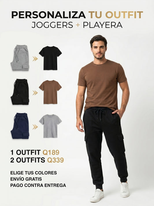 CONJUNTO JOGGERS + PLAYERA 100% ALGODÓN
