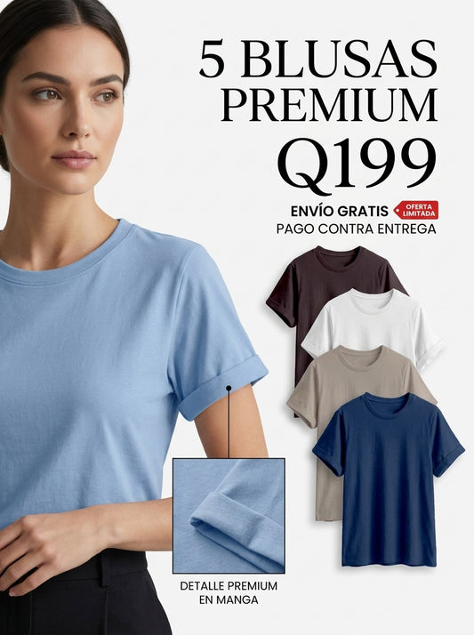 BLUSAS Premium (Detalle único en la manga) 100% algodón | 1X Q99 HOY 5 POR SOLO Q199