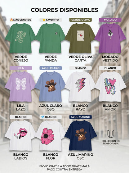 PACK BLUSAS ESTAMPADAS 100% ALGODÓN |  1 X Q99 ¡SOLO POR HOY! 5 X Q199