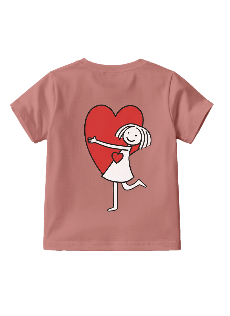 Playera estampada para niños · dis:CORAZÓN ROSADO