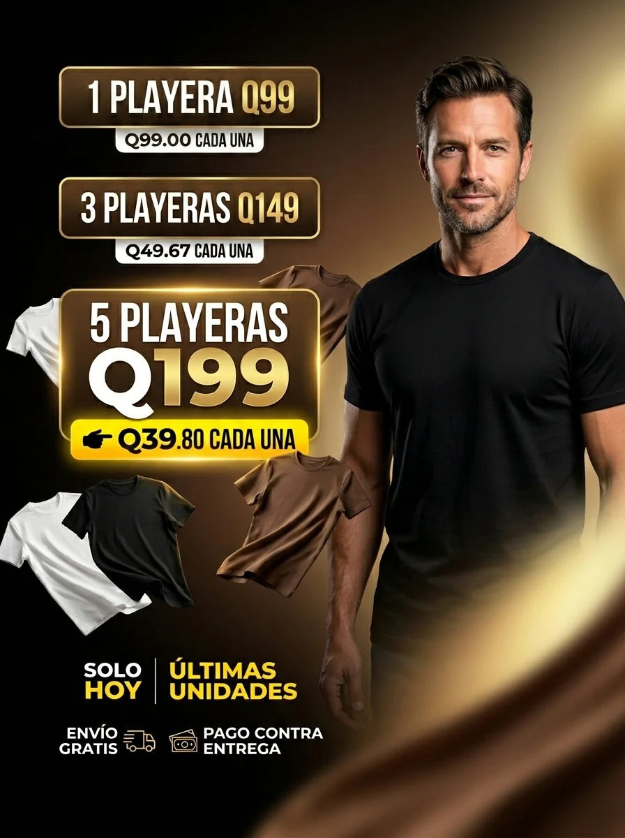 PLAYERAS LISAS 100% ALGODÓN | LLEVA 1, 3 O 5 AL MEJOR PRECIO (ÙLTIMAS HORAS)