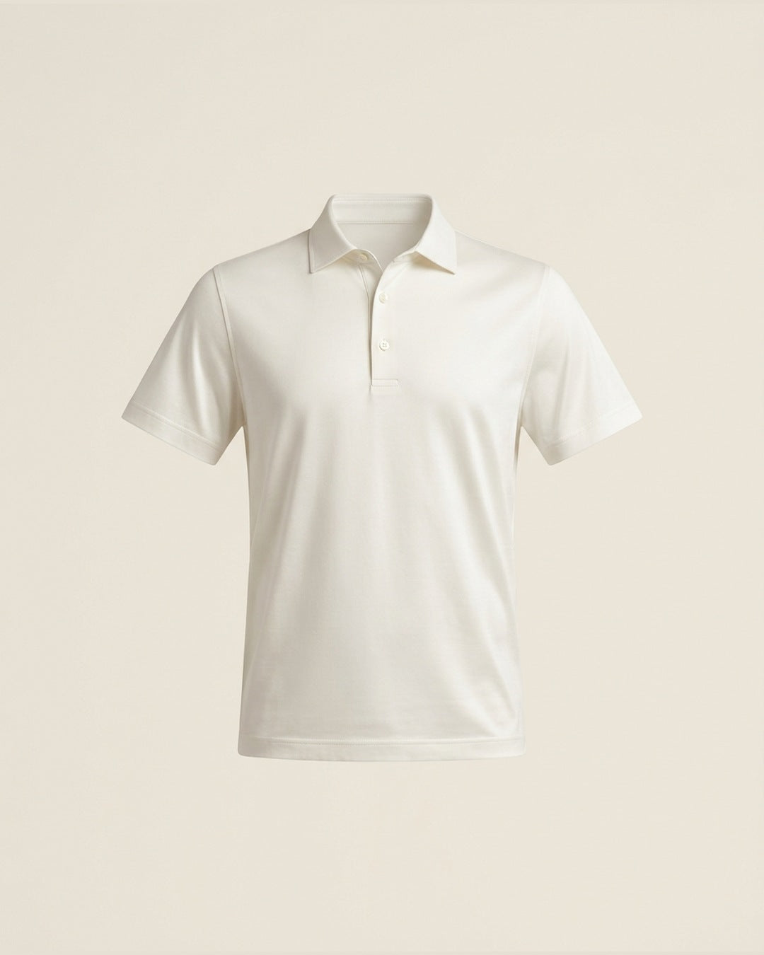 Polo mercerizado blanco, vista frontal
