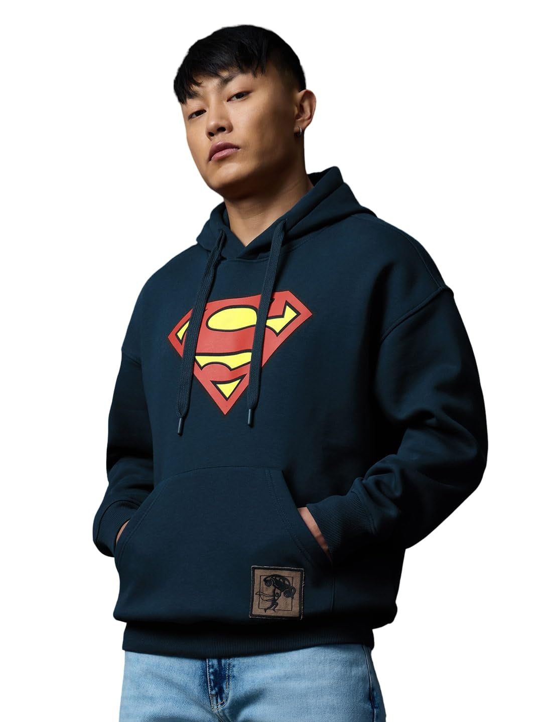 Sudadera De Superhéroes · Logo Grande · modelo:superman-azul-marino-modelo-01