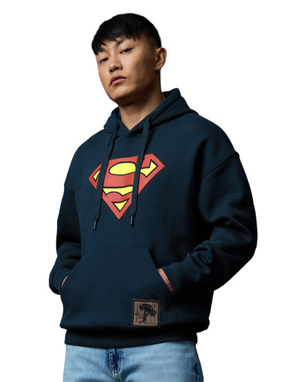 Sudadera De Superhéroes · Logo Grande · modelo:superman-azul-marino-modelo-01
